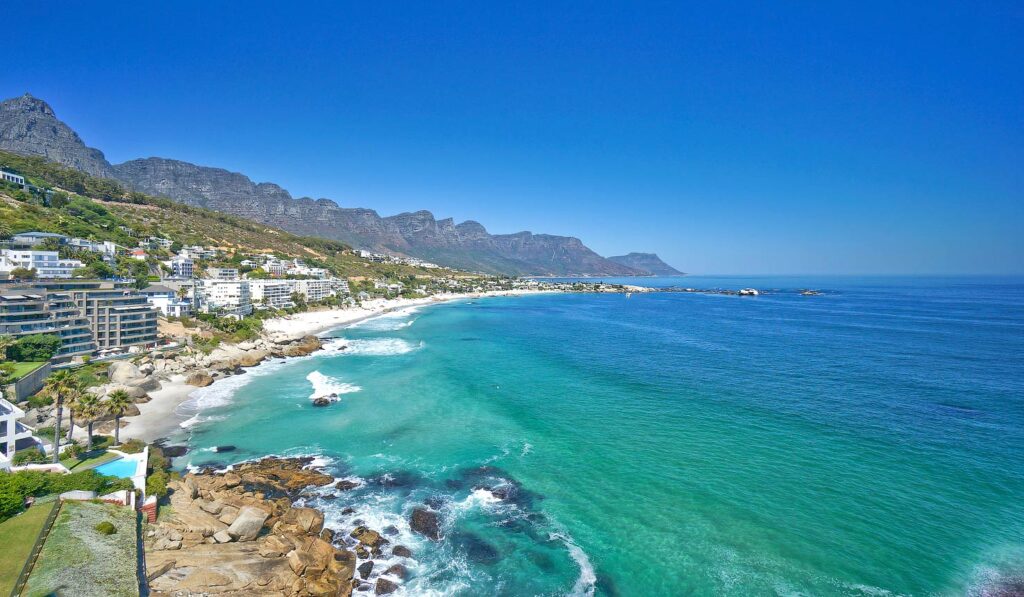 aerial view of cape town and its beach